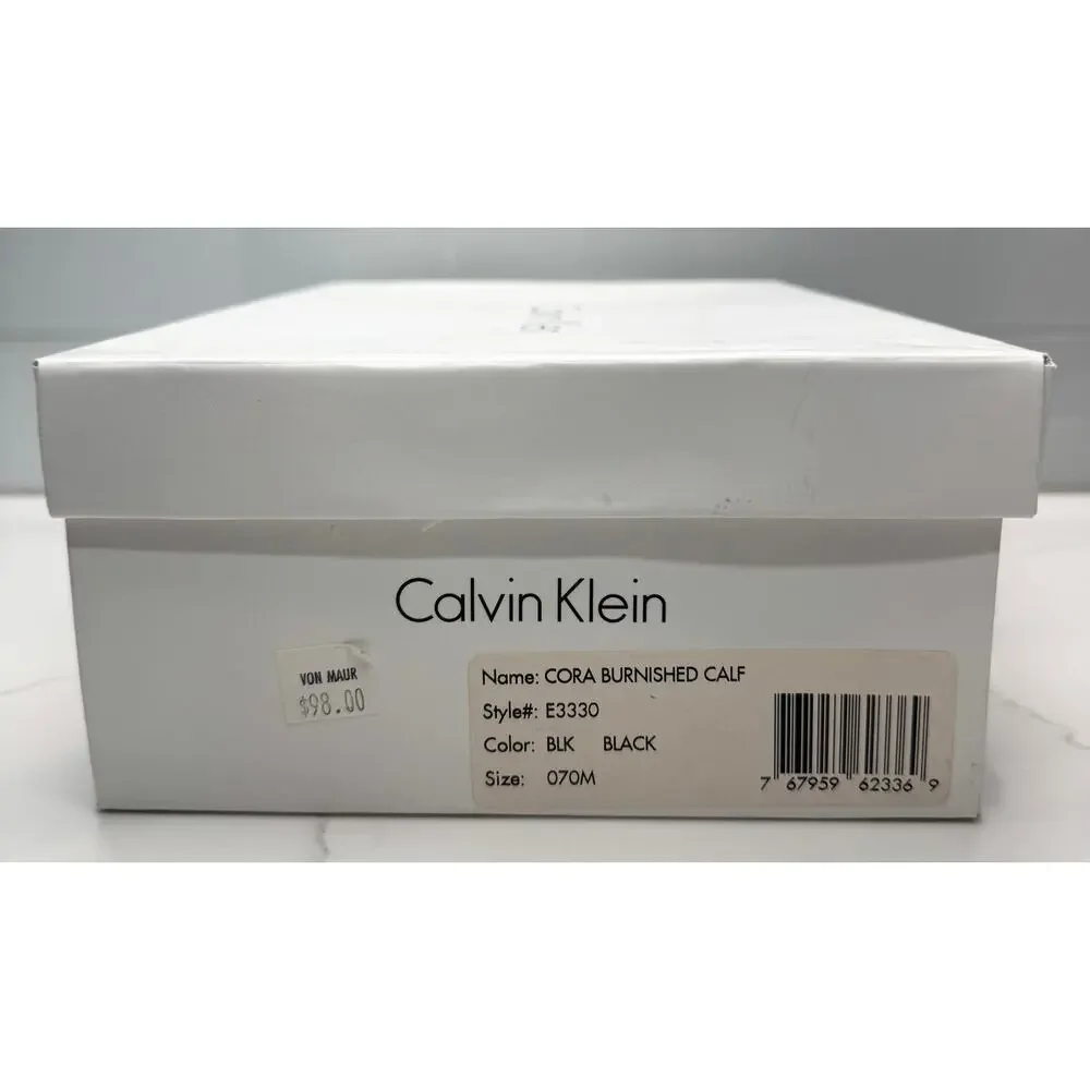 Calvin Klein Cora Burnished Calf Peep-toe Stiletto Platform Pumps Heels, Size 7M